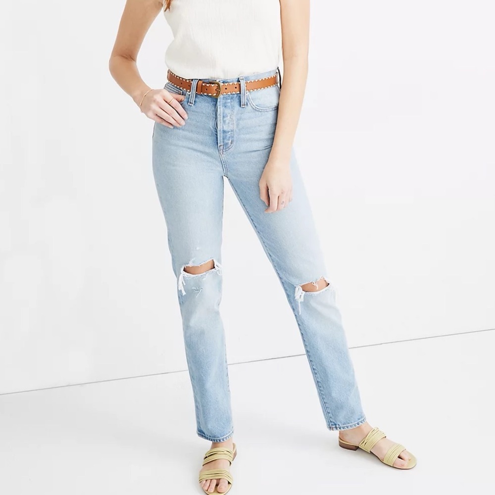 Madewell TALL Classic Straight Full-Length Jeans in Hartsville Wash